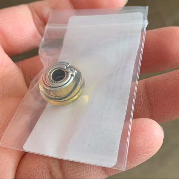 NWOT Shooting Star Grooved Murano Glass Charm Sterling Silver 925 - Picture 3 of 12